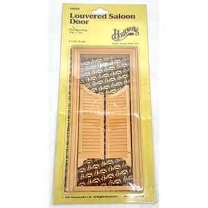 Vintage Houseworks Dollhouse Louvered Saloon Doors 1:12 Scale 3" x 7" Wooden NOS
